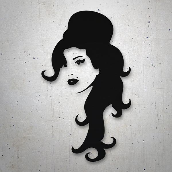 Pegatinas: Perfil de Amy Winehouse con Sombrero