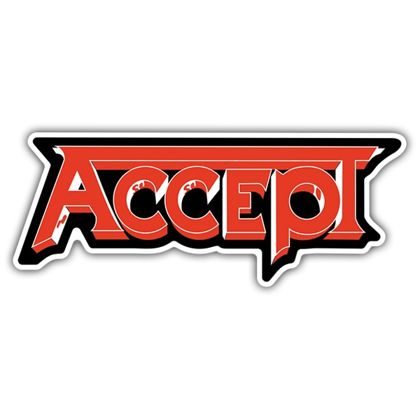 Pegatinas: Accept en Letras Angulares