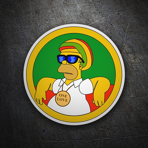 Pegatinas: Homer Simpson Reggae 