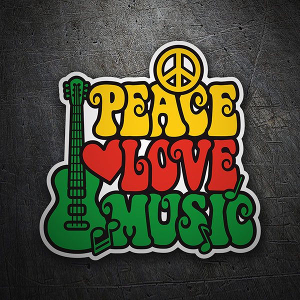 Pegatinas: Peace Love Music