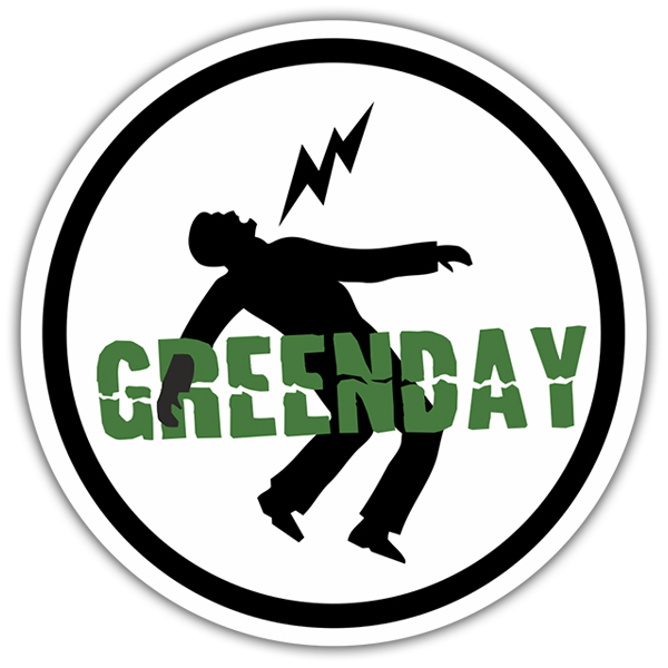 Pegatinas: Silhouette de Persona Cayendo con GREENDAY