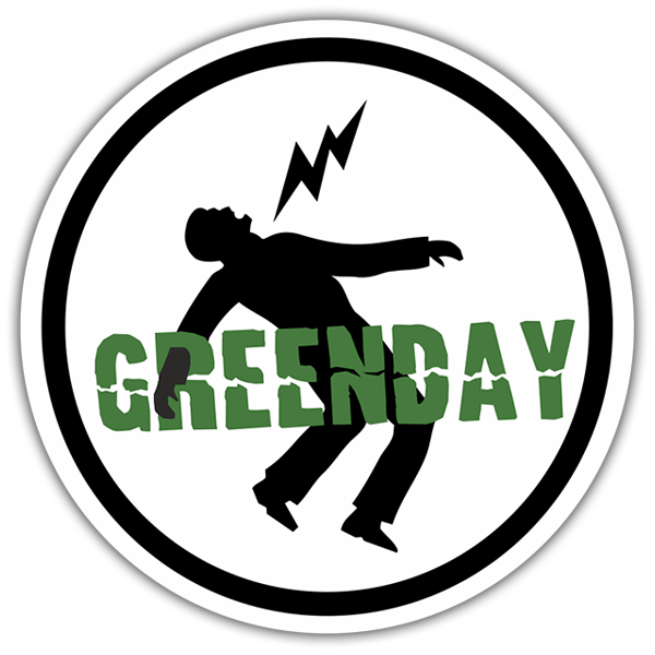 Pegatinas: Silhouette de Persona Cayendo con GREENDAY