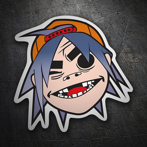 Pegatinas: Gorillaz 2-D con Gorra y Expresi&oacute;n Burlona