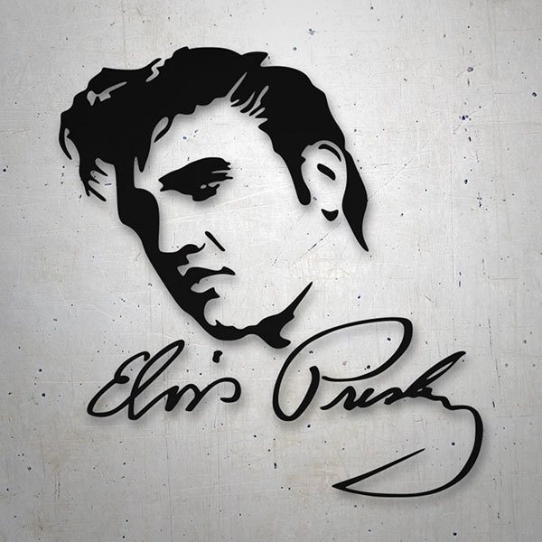 Pegatinas: Elvis Presley Foto con Autógrafo 0
