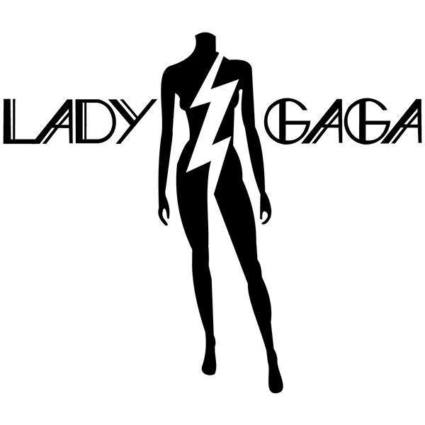 Pegatinas: Silhouette Musical de Lady Gaga con Rayo Central