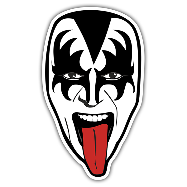 Pegatinas: Cara de Gene Simmons con Lengua Fuera