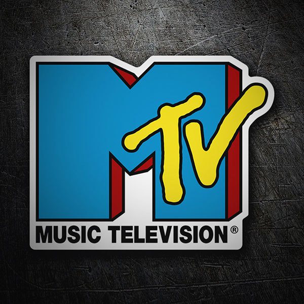 Pegatinas: MTV Azul con Letra Retro