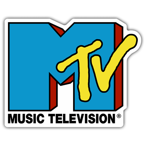 Pegatinas: MTV Azul con Letra Retro