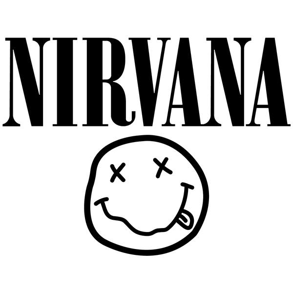 Pegatinas: Nirvana y Smiley borracho
