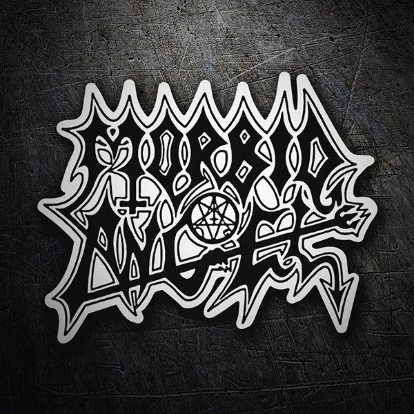 Pegatinas: Morbid Angel Negro con Tipograf&iacute;a Distorsionada