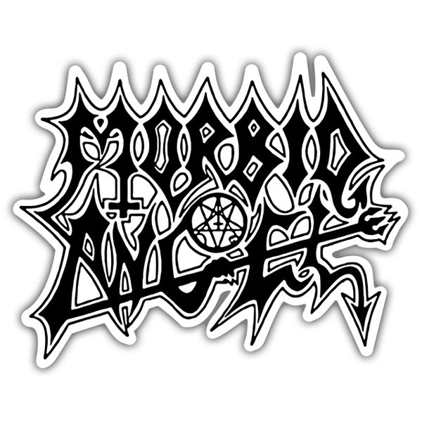 Pegatinas: Morbid Angel Negro con Tipograf&iacute;a Distorsionada
