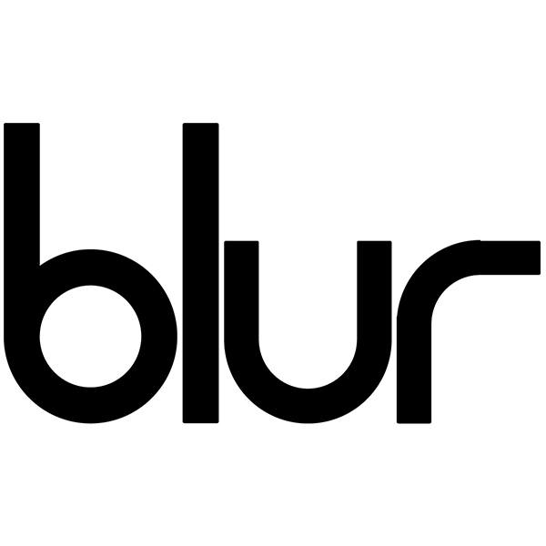 Pegatinas: Logo Blur con Texto Redondeado