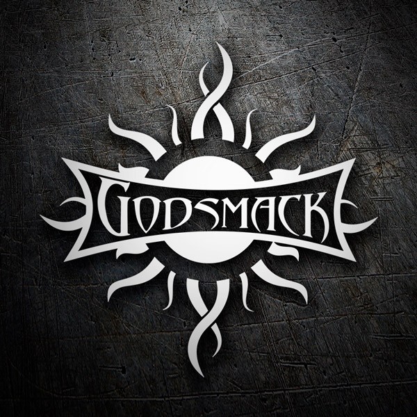 Pegatinas: Logo Godsmack con Efecto Circular y Rayos