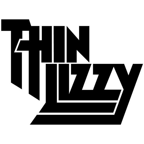 Pegatinas: Thin Lizzy con Texto Estilizado en Dos Palabras