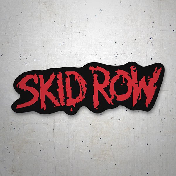 Pegatinas: SKID ROW en Texto Irregular Rojo