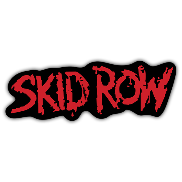 Pegatinas: SKID ROW en Texto Irregular Rojo