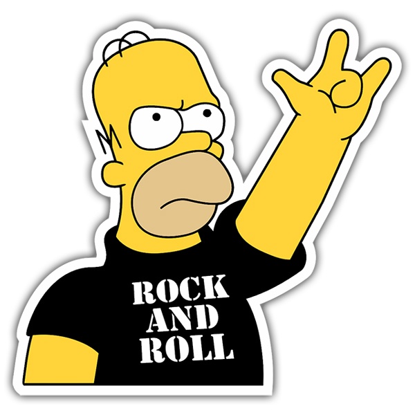 Pegatinas: Rock and Roll Homer 