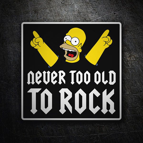 Pegatinas: Homer Never too old to rock