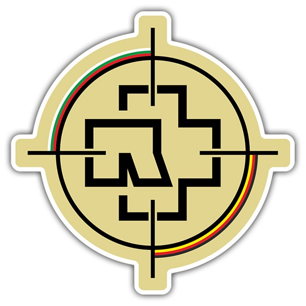 Pegatinas: Rammstein apuntando con Cruz Abstracta