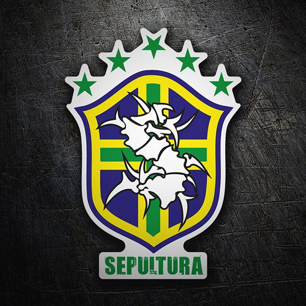 Pegatinas: Sepultura + escudo Brasil