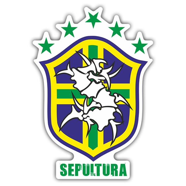 Pegatinas: Sepultura + escudo Brasil