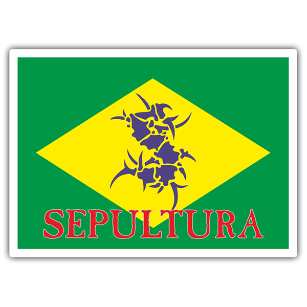 Pegatinas: Sepultura + bandera Brasil 0