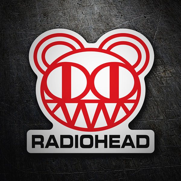 Pegatinas: Cabeza de Oso Radiohead con Texto