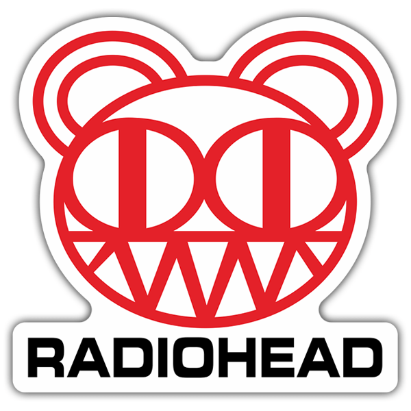 Pegatinas: Cabeza de Oso Radiohead con Texto