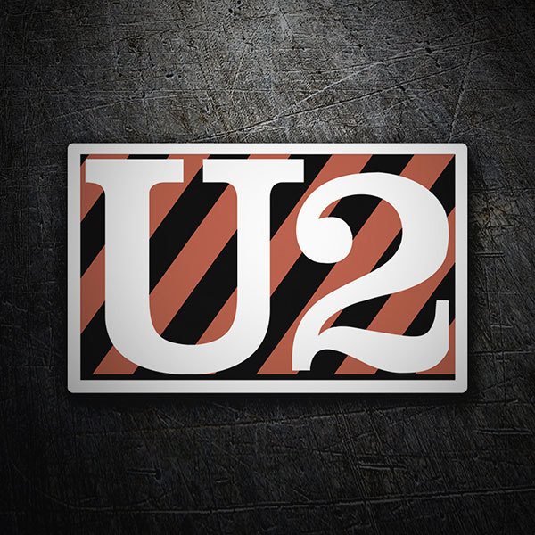 Pegatinas: U2 en Blanco y Naranja
