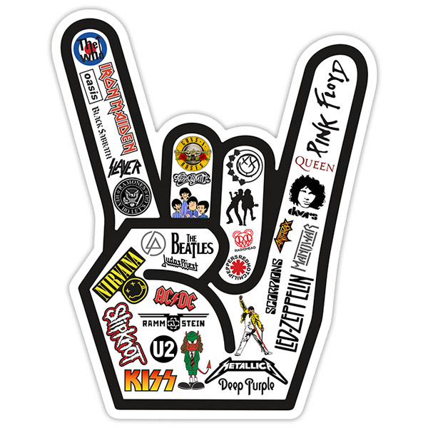 Pegatinas: Mano Rock Logos