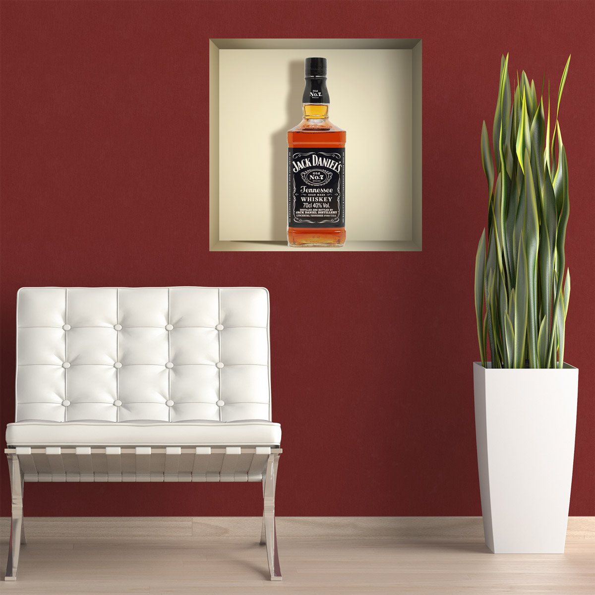 Vinilos Decorativos: Nicho botella de Jack Daniels