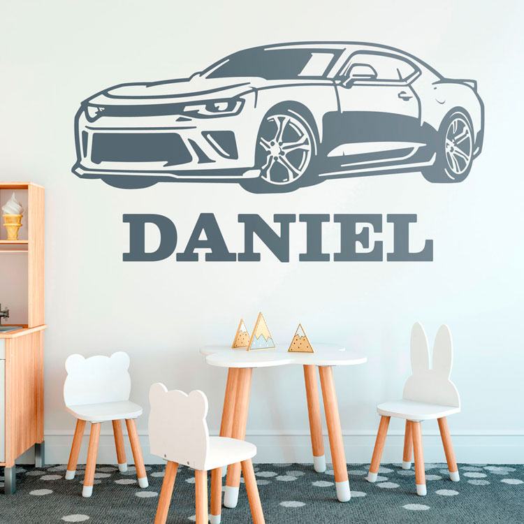 Vinilos Infantiles: Coche Deportivo con Nombre