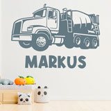 Vinilos Infantiles: Camión Hormigonera Personalizado 2