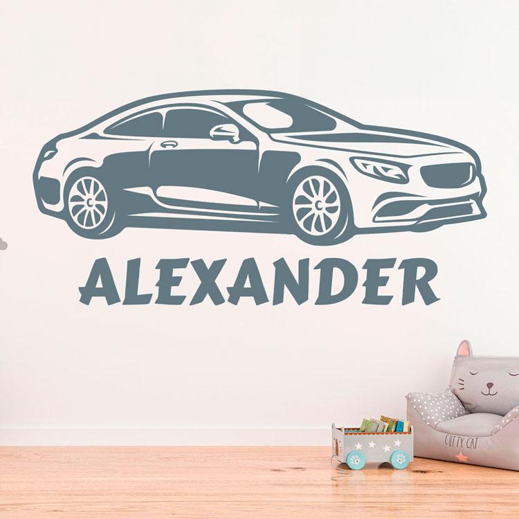 Vinilos Infantiles: Coche de Lujo con Nombre