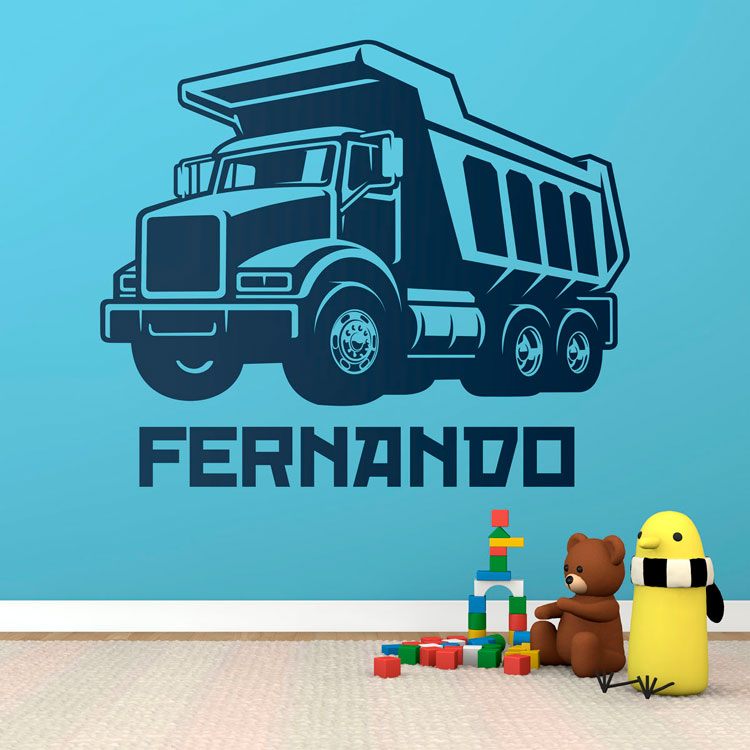 Vinilos Infantiles: Camión Volquete con Nombre