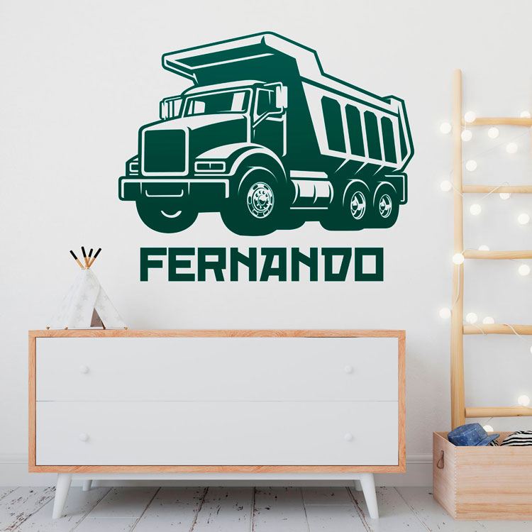 Vinilos Infantiles: Camión de obra Personalizado