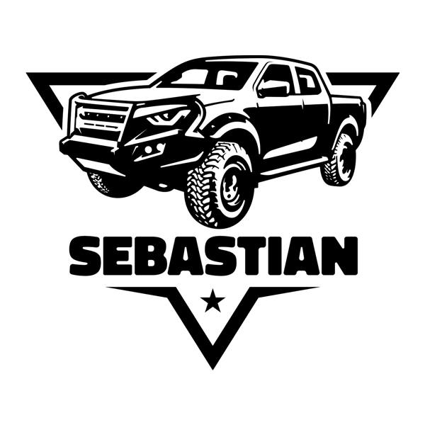 Vinilos Infantiles: Aventura 4x4 con Nombre