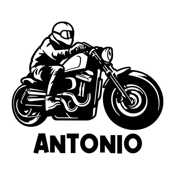 Vinilos Infantiles: Moto Chopper Custom con Nombre