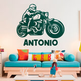 Vinilos Infantiles: Moto Chopper Custom con Nombre