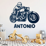 Vinilos Infantiles: Moto Chopper Custom con Nombre 2