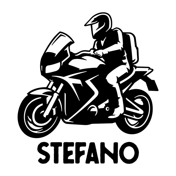 Vinilos Infantiles: Moto de Carretera con Nombre