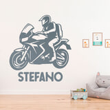 Vinilos Infantiles: Moto de Carretera con Nombre 2