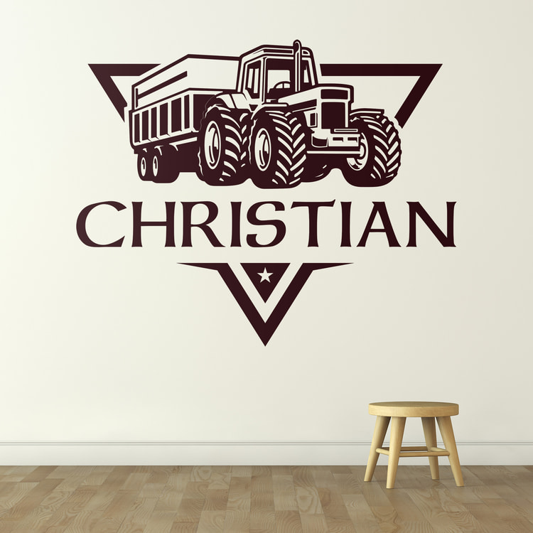 Vinilos Infantiles: Tractor con nombre