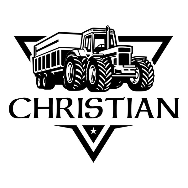 Vinilos Infantiles: Tractor con nombre