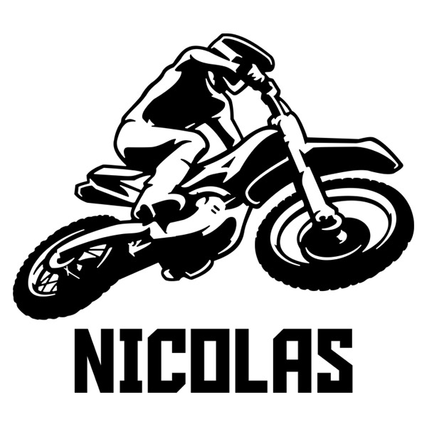 Vinilos Infantiles: Motocross con nombre