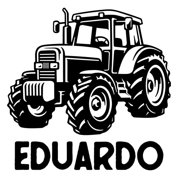 Vinilos Infantiles: Tractor John Deere con nombre
