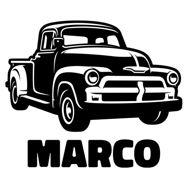 Vinilos Infantiles: Chevrolet Pickup con nombre