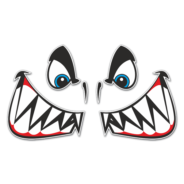 Pegatinas: Boca y ojos tiburón