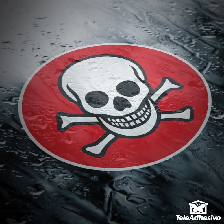 Pegatinas: Calavera Pirata con Huesos Cruzados
