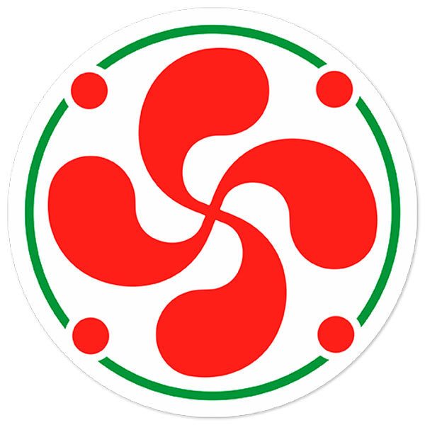 Pegatinas: Lauburu en Espiral Roja